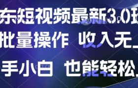 京东短视频最新玩法，可批量操作，收入无上限 新手也能轻松上手【揭秘】