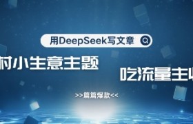 用DeepSeek写农村创业小项目，篇篇爆款，暴力引流，吃流量主收益变现