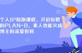 小红书个人IP陪跑课程，开启你职业生涯的PLAN-B，素人也能火成为百万博主的流量密码