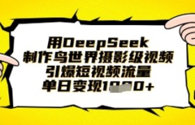 用DeepSeek制作鸟世界摄影级视频，引爆短视频流量，单日变现1k