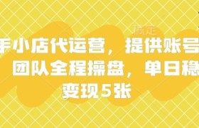 快手小店代运营，提供账号即可，团队全程操盘，单日稳定变现5张【揭秘】