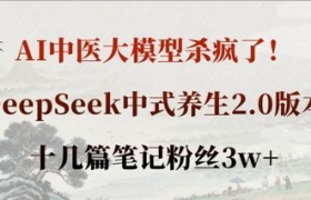 AI中医大模型杀疯了！DeepSeek中式养生2.0版本，十几篇笔记粉丝3w+