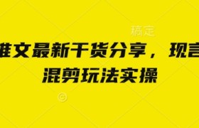小说推文最新干货分享，现言剧情混剪玩法实操