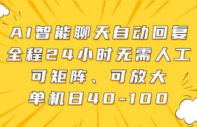 AI智能聊天自动回复，全程24小时无需人工，可矩阵、可放大，单机日40-100