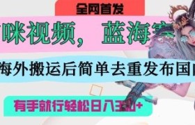 AI猫咪视频蓝海赛道，操作简单，直接海外搬运，简单去重，操作简单，有手就行日入3张