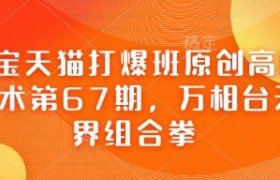 淘宝天猫打爆班原创高阶技术第67期，万相台无界组合拳