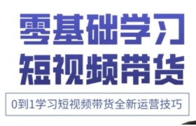 快手运营+高阶剪辑实战课，0到1学习短视频带货全新运营技巧