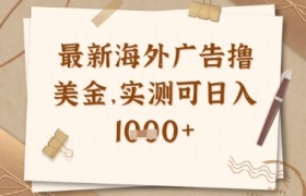 最新海外广告联盟挂机撸美金项目，实测可日入多张【揭秘】