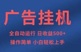 广告挂G全自动5张+项目，操作简单，小白轻松上手【揭秘】