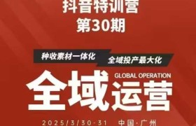 抖音特训营第30期线下培训资料，没有录音视频，正版整理的脑图资料及学员总结核心点