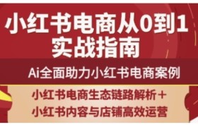 2025小红书电商全链路运营，Ai全面助力小红书电商案例