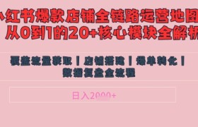 别再乱投流了！小红书店铺精细化运营让爆款笔记自己涨粉的底层逻辑​，日入1k