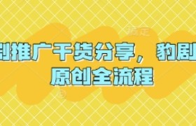 短剧推广干货分享，豹剧 1:1原创全流程