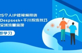 2025个人IP短视频带货，掌握Deepseek+千川投流技巧，实现全域流量变现