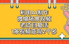 利用AI制作微缩场景视频，老项目复活，1条视频变现2k