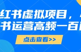 小红书虚拟项目，小红书运营高频一百问【文档】