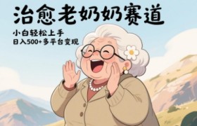 视频号治愈老奶奶赛道，小白轻松上手，日入多张，多平台变现
