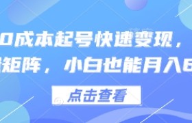 得物0成本起号快速变现，可批量矩阵，小白也能月入6k