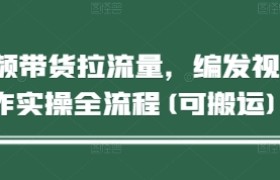 短视频带货拉流量，编发视频制作实操全流程(可搬运)