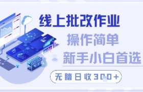 线上批改作业，操作简单新手小白首选，无脑日收300+【揭秘】