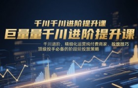 巨量千川进阶提升课，千川进阶、精细化运营纯付费商家、投放技巧、顶级投手必备的阶段性投放策略