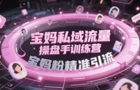 宝妈私域流量操盘手训练营，宝妈粉精准引流