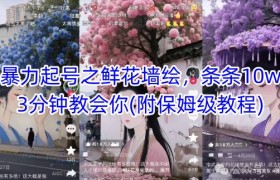 Ai暴力起号之鲜花墙绘，条条10w+，3分钟教会你(附保姆级教程)