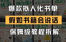 最新爆款拟人化书单玩法，假如书籍会说话，保姆级教程