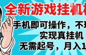 2025最新独家游戏搬砖，单手机操作，全自动挂G，无需玩游戏，月入1W+【揭秘】
