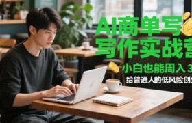 AI商单写作实战营，小白也能周入3k+，给普通人的低风险创业课