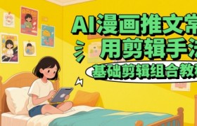 AI漫画推文常用剪辑手法，基础剪辑组合教程