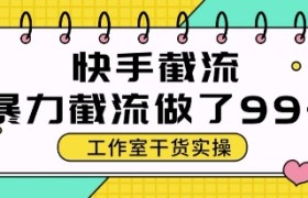 快手暴力截流玩法，全自动无需人工，每日单号50+精准客资【揭秘】