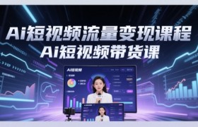 Ai短视频流量变现课程，Ai短视频带货课