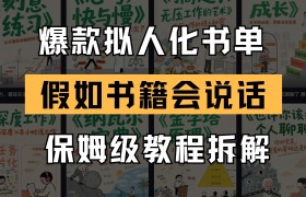最新爆款拟人化书单玩法 假如书籍会说话 保姆级教程