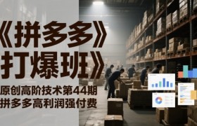 《拼多多打爆班》原创高阶技术第44期，拼多多高利润强付费