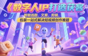 数字人IP打造获客变现实操课，智能选题、文案、剪辑、包装一站式解决短视频创作难题