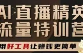 AI直播精英官方特训营，直播底层逻辑和ai实操技巧，用好工具让挣米更简单