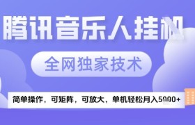 2025腾讯音乐挂G项目，全网独家技术，全新玩法，轻松月入5k+【揭秘】