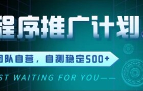 最新微信小程序挂G推广，全自动运行被动收益，自测稳定5张+【揭秘】