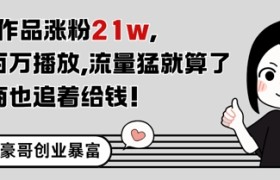 11条作品涨粉21W，条条百W播放，流量猛就算了，广告商也追着给钱