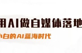 用AI做自媒体落地，适合新手快速入门与进阶，小白的AI蓝海时代