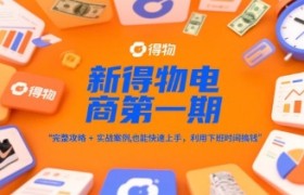 新得物电商第一期，完整攻略+实战案例，普通人也能快速上手，利用下班时间搞钱